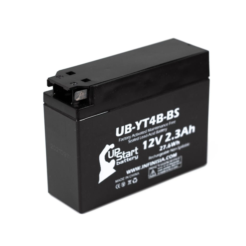 5-Pack UpStart Battery Replacement for 2005 Yamaha SR400 400CC Factory Activated, Maintenance Free, Motorcycle Battery - 12V, 2.3Ah, -YT4B-