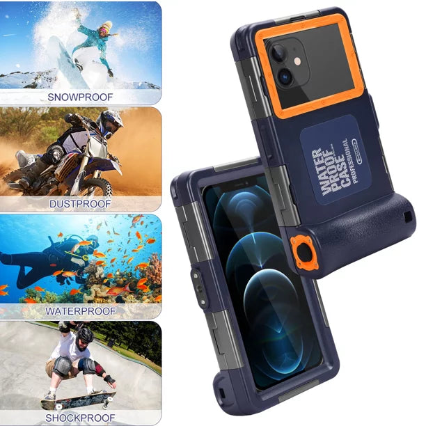 UrbanX Professional [15m/50ft] Swimming Diving Surfing Snorkeling Photo Video Waterproof Protective Case Underwater Housing for Samsung Galaxy F62 And all Phones Up to 6.9 Inch  with Lanyard