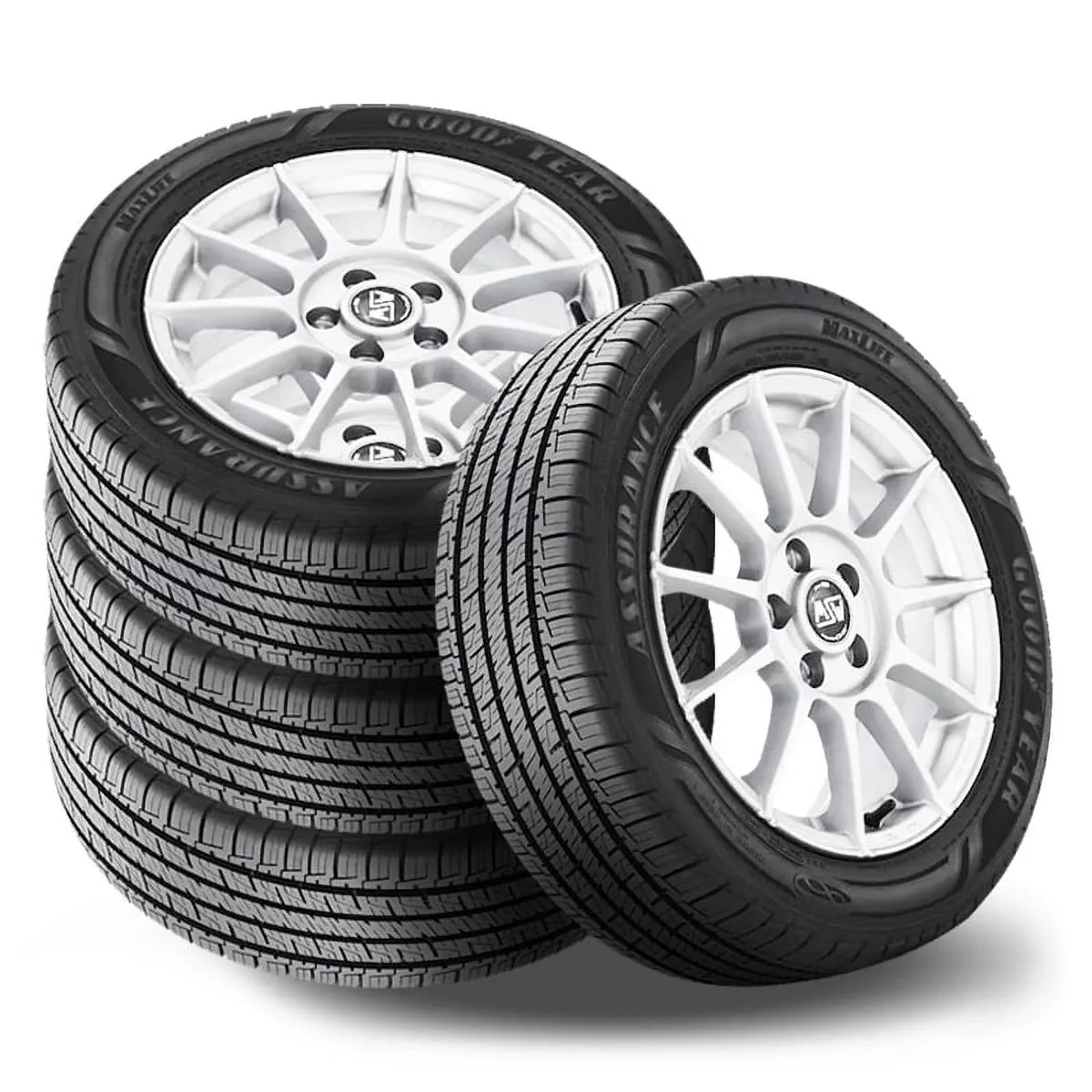 Set of 4 Goodyear Assurance Maxlife 255/60R19 108H Tires All Season 85K Mileage  110932545 / 255/60/19 / 2556019 Fits: 2010 Buick Enclave , 2007-08 Saturn Outlook
