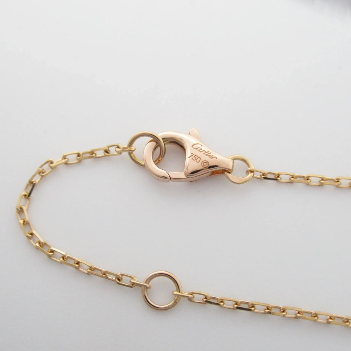 Pre-Owned  Logo double diamond Necklace Necklace Clear  K18PG(Rose Gold) Clear (Good)