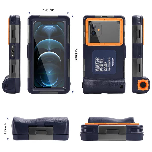 UrbanX Professional [15m/50ft] Swimming Diving Surfing Snorkeling Photo Video Waterproof Protective Case Underwater Housing for Samsung Galaxy F62 And all Phones Up to 6.9 Inch  with Lanyard