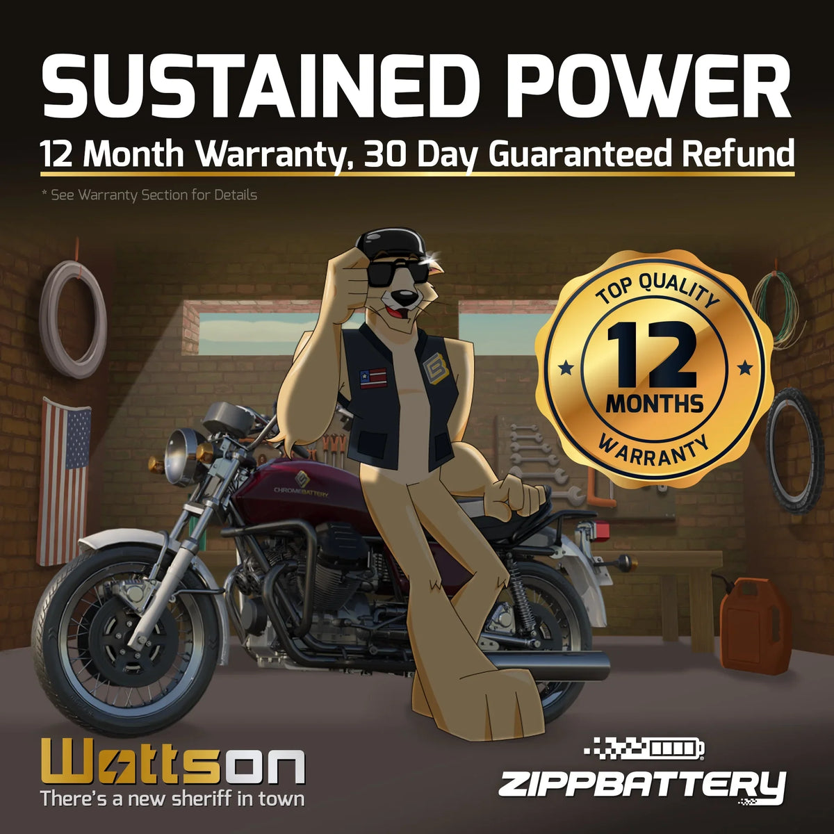 Zipp Battery YTX24HL- (24HL- 12 Volt,21 Ah, 260 ) Motorcycle Battery for Kawasaki 1200cc Zg1200 Voyager Xii 1995