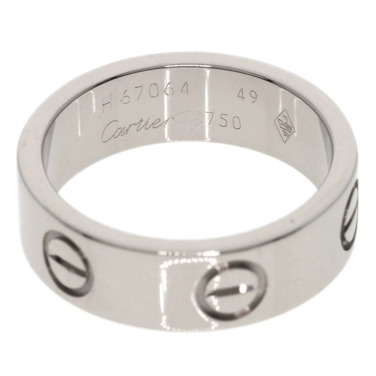Pre-Owned Cartier Love Ring #49 Ring, K18 White Gold, Women's  (Good)