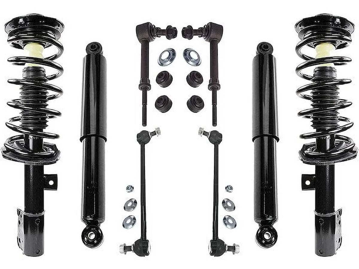 Front and Rear Shock Strut Coil Spring and Sway Bar Link Kit - 8 Piece - Compatible with 2008 - 2017 Chevy Equinox (Models without 19 Inch Wheels and Sport Suspension Only) 2009 2010 2011 2012