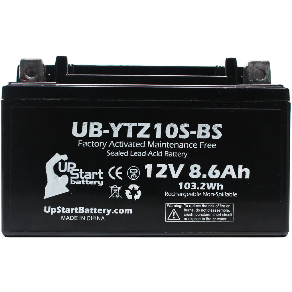 4-Pack UpStart Battery Replacement for 2011 Yamaha -R1 1000CC Factory Activated, Maintenance Free, Motorcycle Battery - 12V, 8.6Ah, -YTZ10S-