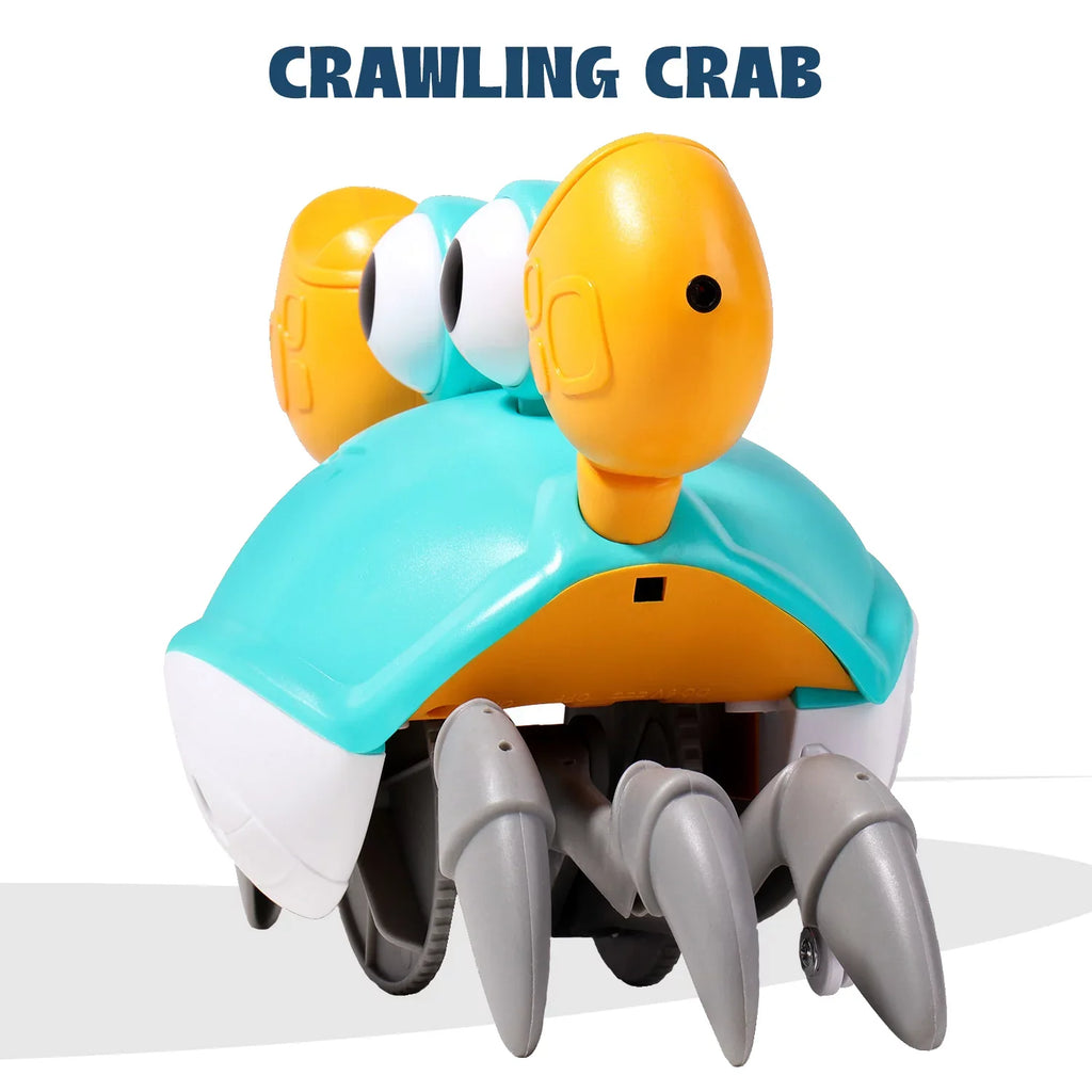 Aretha Cute & Sensory Crawling Crab With Music And Light For Little Kids 6-12 Years And Toddlers 0-6 Months Tummy Time, Learning Crawl And Cognitive Development - Kids Favorite Gift