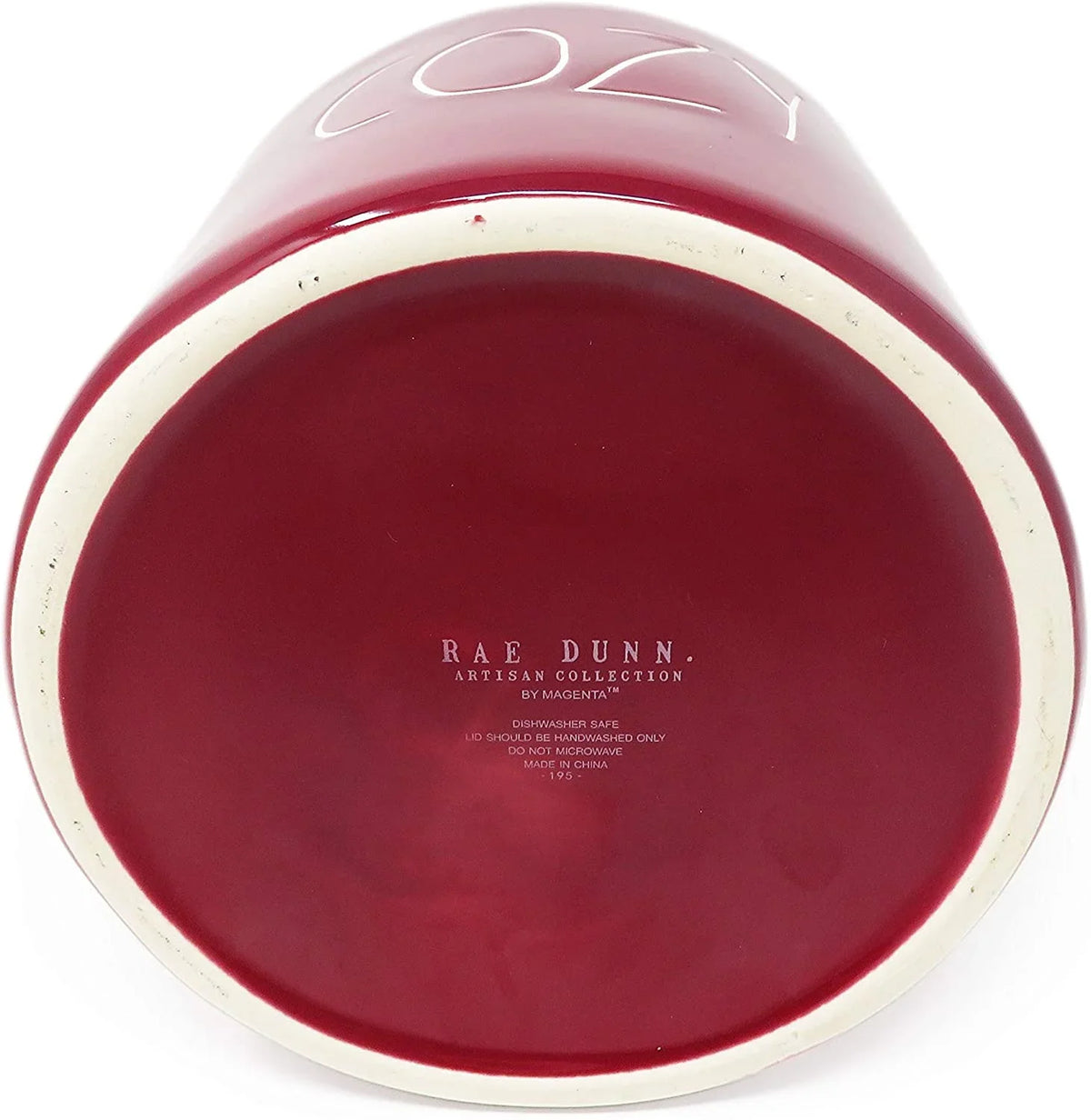 Rae Dunn By Magenta  Burgundy Ceramic  Large Size 8 Inch Canister