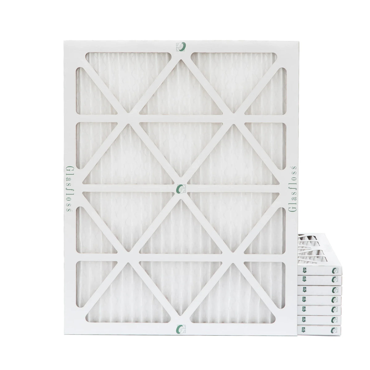 20x25x1  10 Pleated  Furnace Air Filters by Glasfloss Industries. ( 8 Pack ) Exact Size: 19-1/2 x 24-1/2 x 7/8