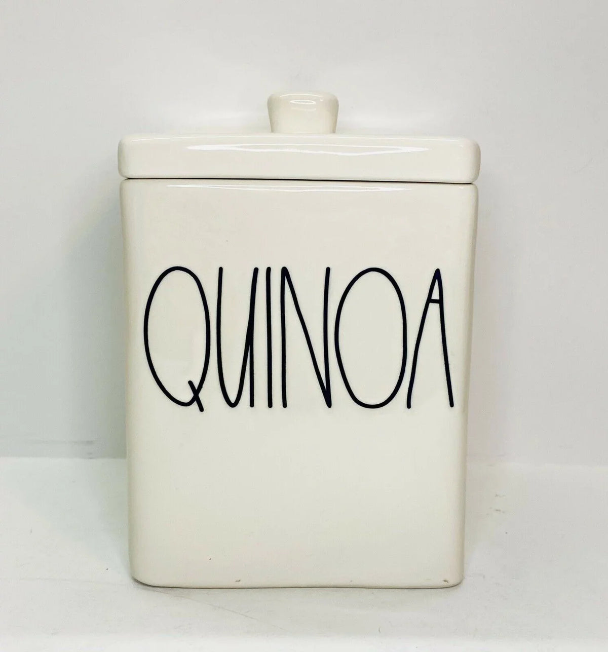 Rae Dunn by Magenta   Letter Ceramic Square Canister with Lid
