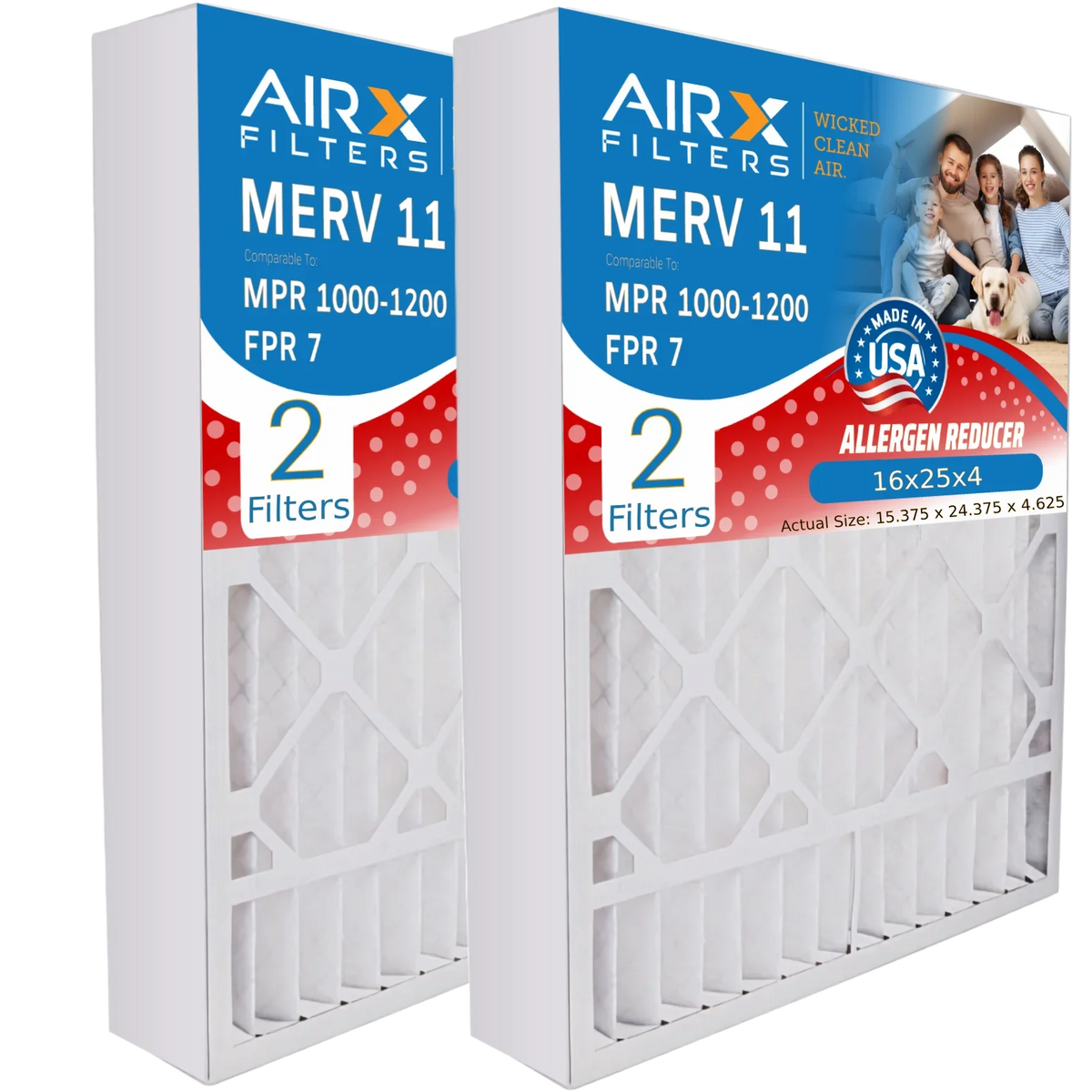 16x25x4 Air Filter  11 Comparable to  1000,  1200 &  7 Compatible with TopTech --1625 Premium  Made 16x25x4 Furnace Filter 2 Pack by     .