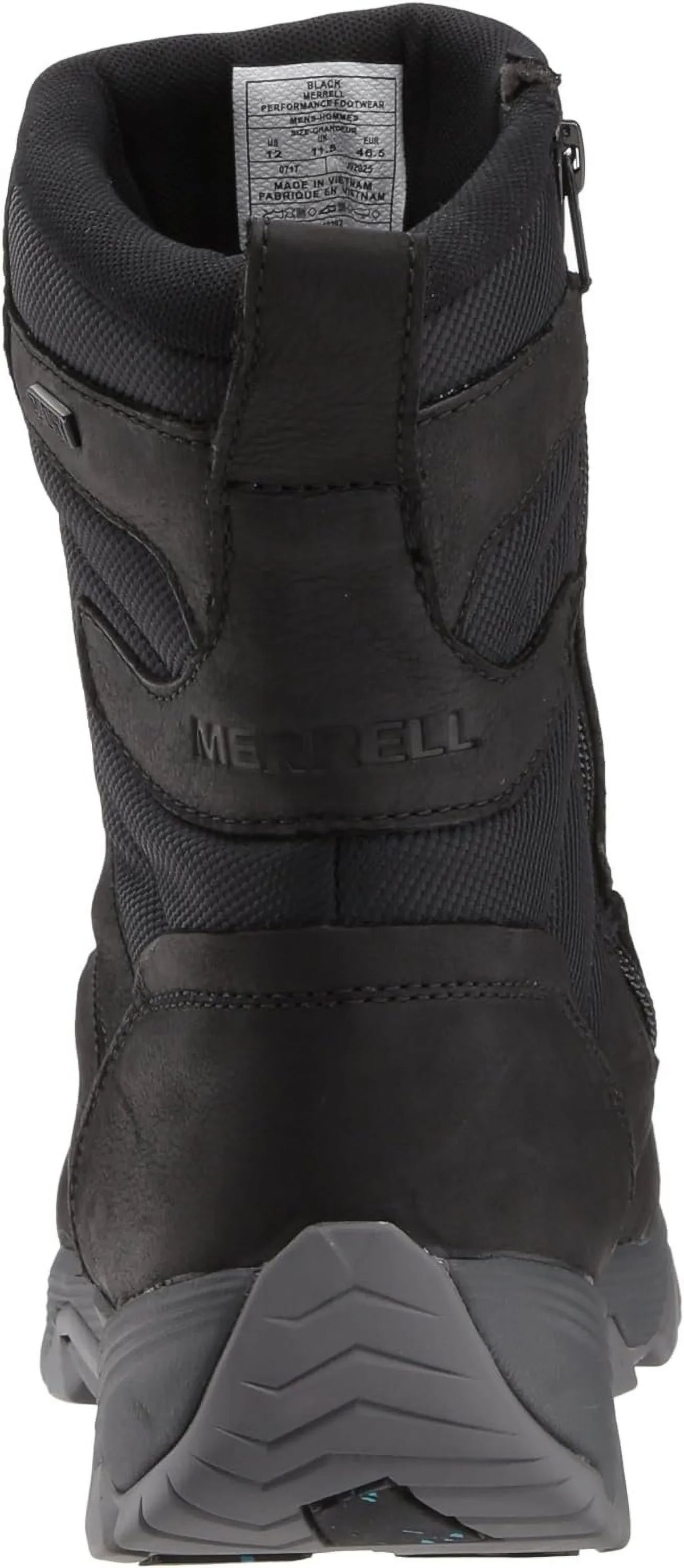 Merrell Men's  + 8" Zip Polar Waterproof Snow Boot, Black, 7 M
