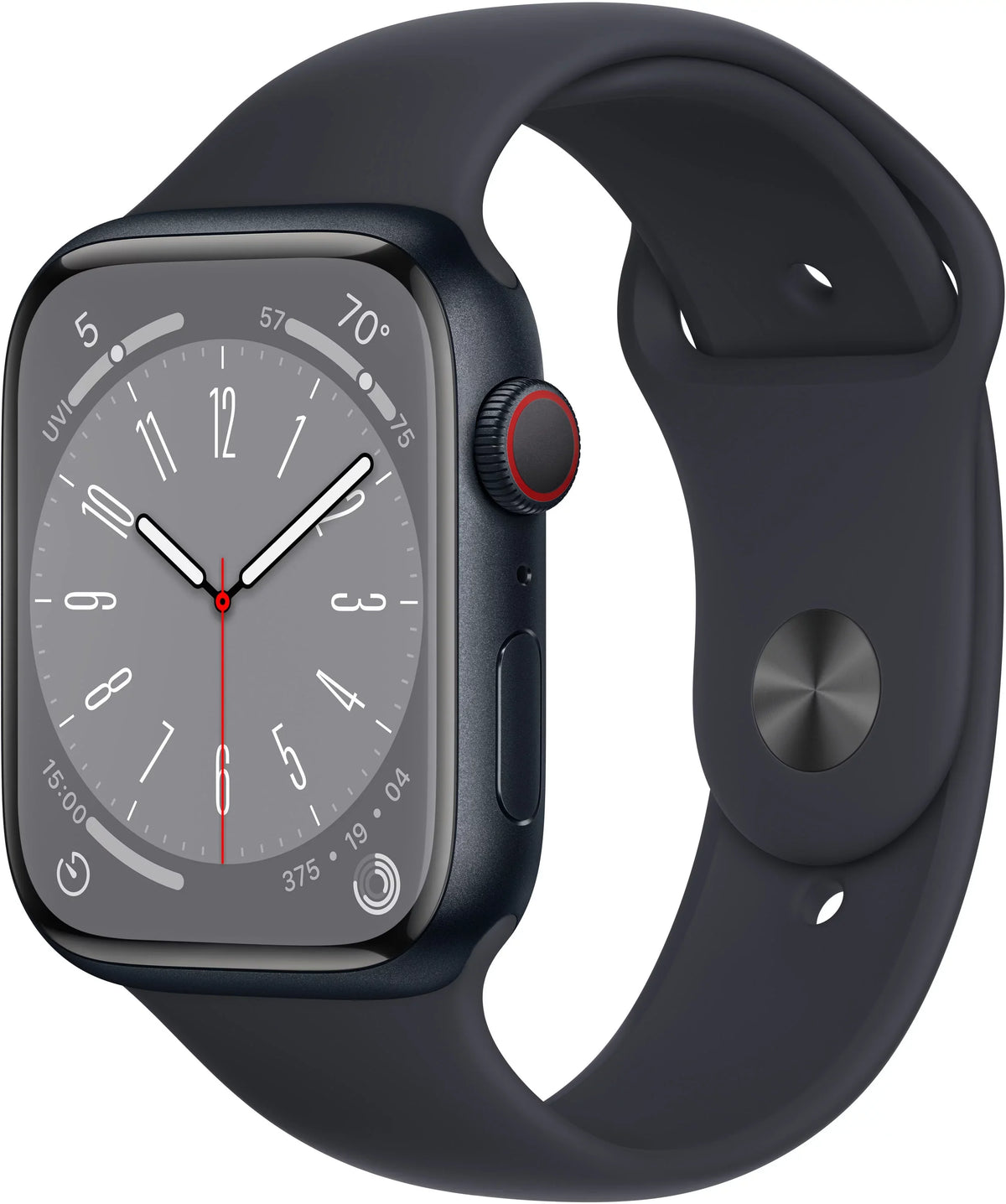 Restored Apple Watch Gen 8 Series 8 Cell 45mm Midnight Aluminum Midnight Sport Band MNVL3LL/A (Refurbished)