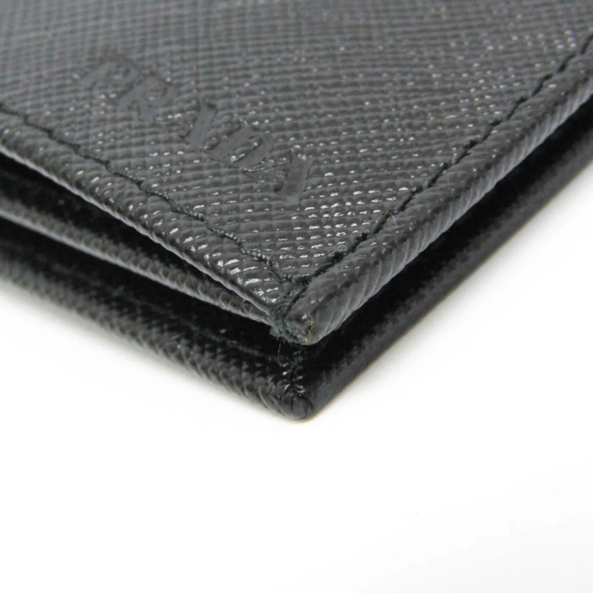 Pre-Owned Prada Saffiano 2M0836 Men's Leather Long Wallet (bi-fold) Black (Good)