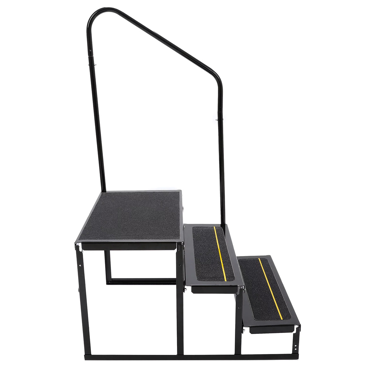 Universal 3 Steps Stairs Steel for  Travel Trailer Camper Trailer W/ Side Load Hand-railing Armrest Hand Rail