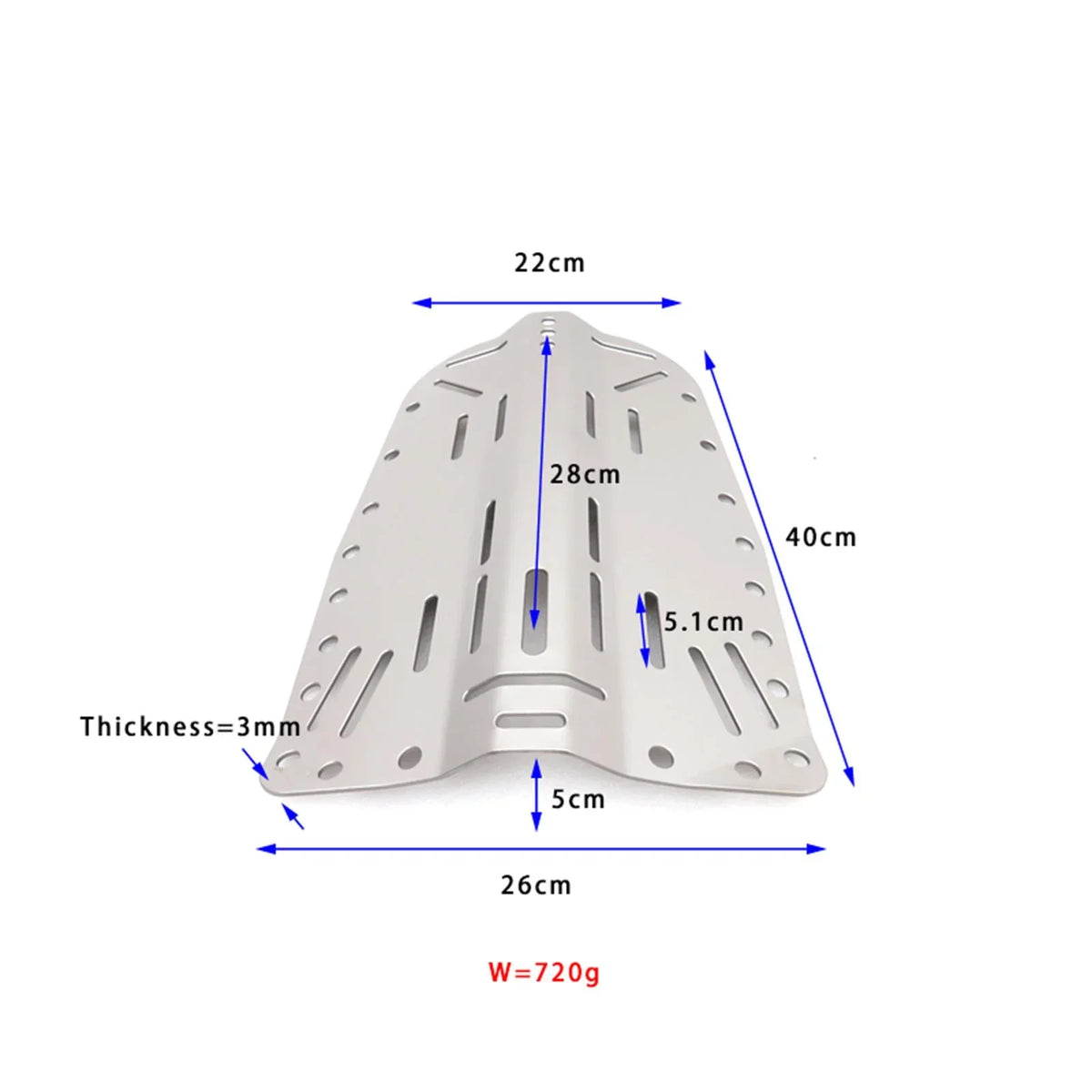 Diver  Gear Universal Lightweight Snorkeling Plate Scuba Diving Backplate